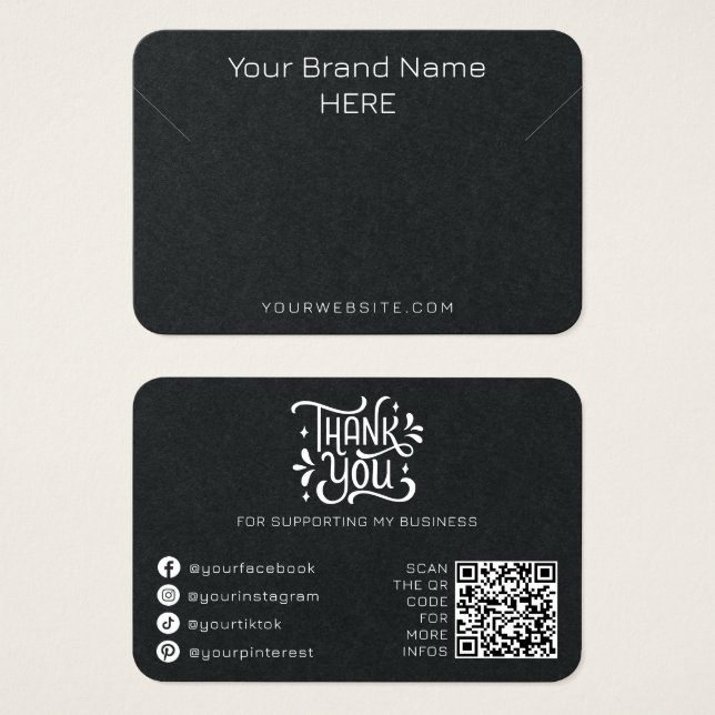 Neecklace Jewelry Visning Modern Simple Black Whit Visitkort (Framsida & baksida)