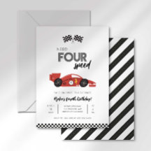 Need Four Speed Racingbil Födelsedagsinbjudan