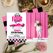 Need Four Speed Racingbil Tjej 4-års Födelsedagsfo