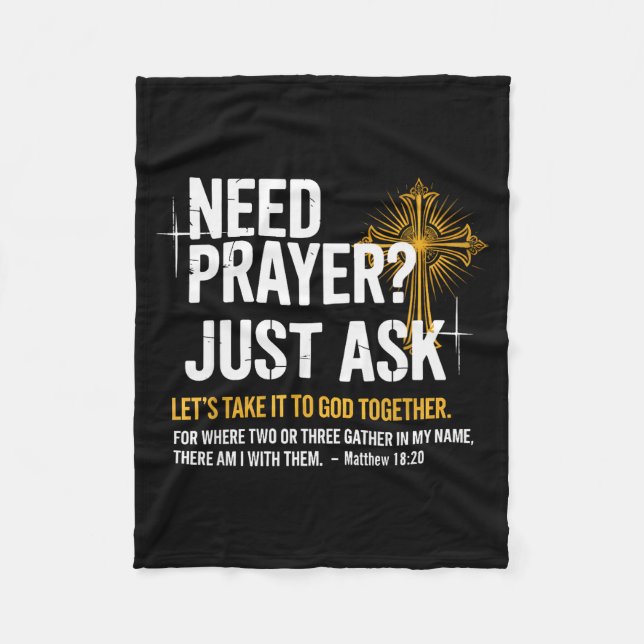 Need Prayer Just Ask! Christian Faith Tee - Christ Fleecefilt (Framsidan)