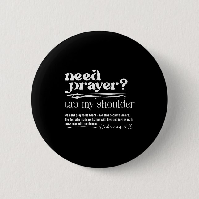 Need Prayer Tap My Shoulder Christian Faith Tee  Knapp (Framsida)