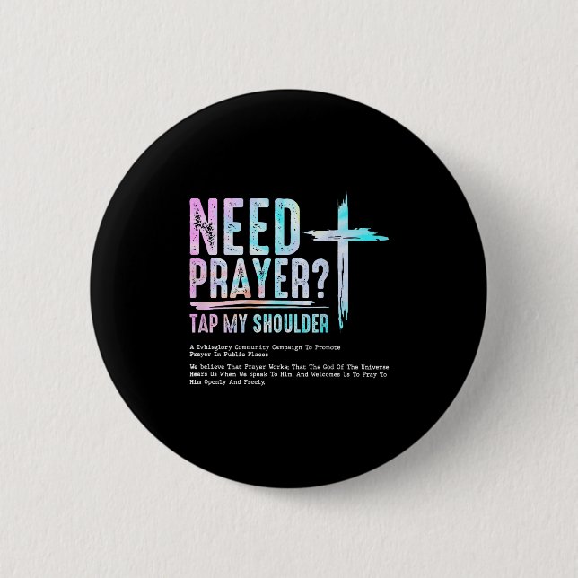 Need Prayer Tap My Shoulder Christian Manar Women  Knapp (Framsida)