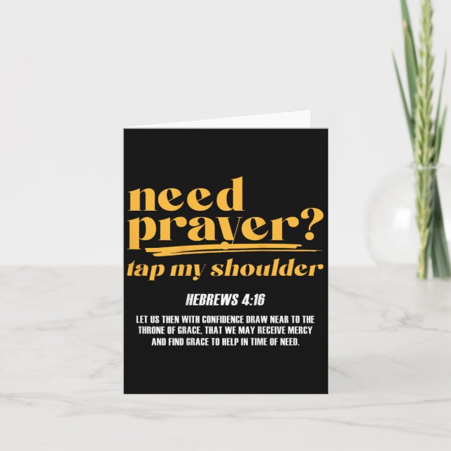 Need Prayer Tap My Shoulder Christian Manar Women  Kort (Framsida)