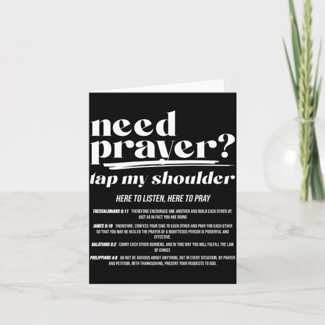 Need Prayer Tap My Shoulder Christian Men Women (o Kort (Framsida)