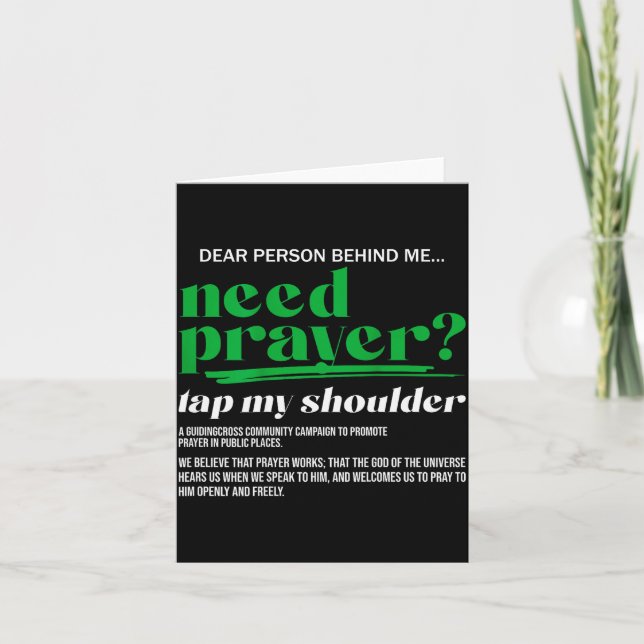 Need Prayer Tap My Shoulder Christian Men Women (o Kort (Framsida)