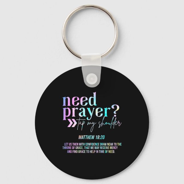 Need Prayer Tap My Shoulder Christian Men Women (o Nyckelring (Framsida)