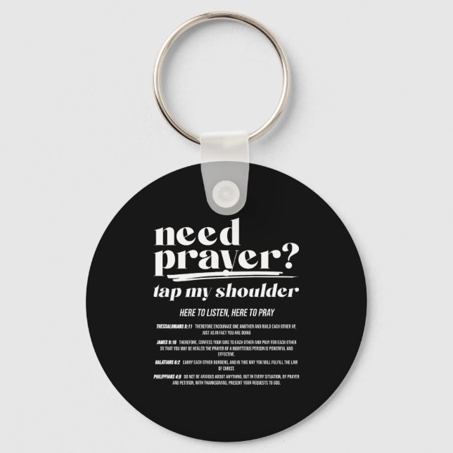 Need Prayer Tap My Shoulder Christian Men Women (o Nyckelring (Framsida)
