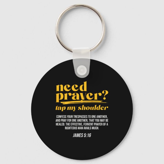 Need Prayer Tap My Shoulder Christian Men Women (o Nyckelring (Framsida)