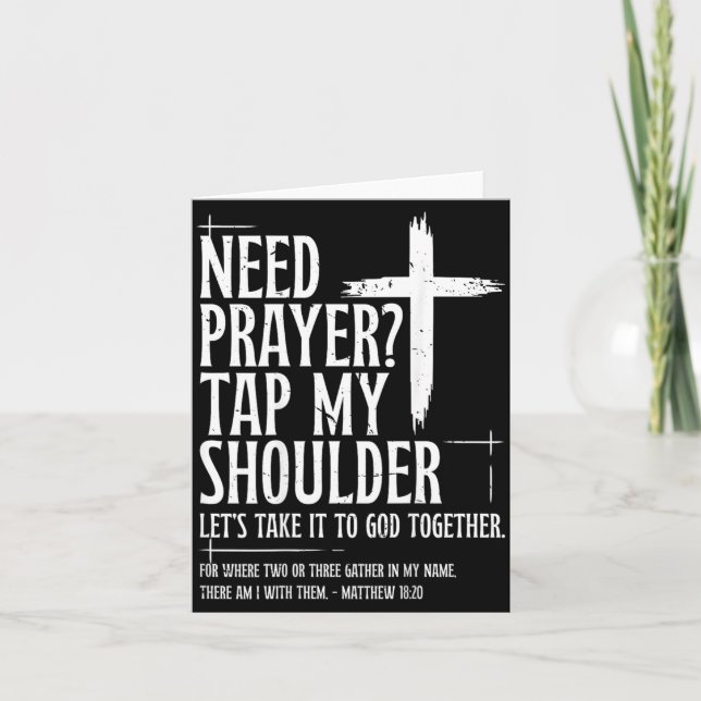 Need Prayer Tap Shoulder Bible Verse Christian On Kort (Framsida)