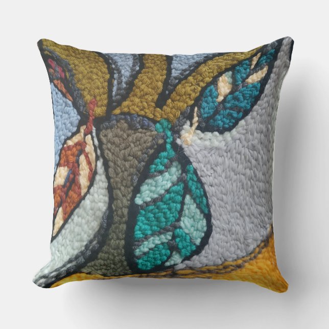 Needle Punch abstract fall design pillow Kudde (Framsida)
