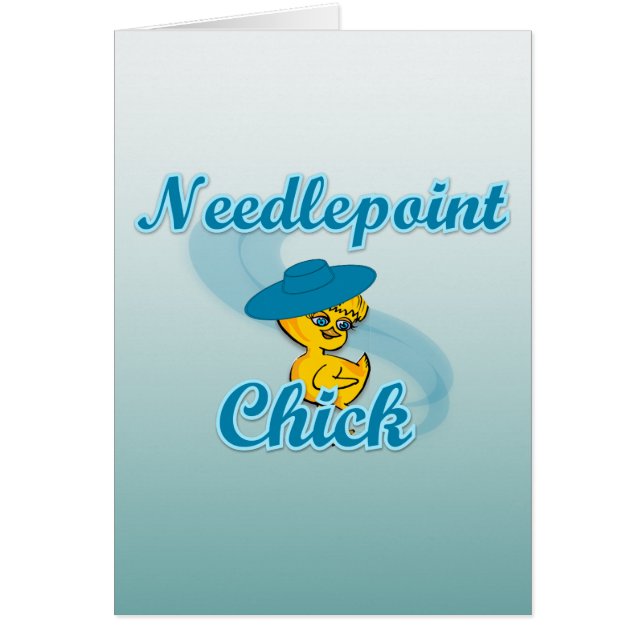 Needlepoint-Chick nr 3 Hälsningskort (Framsidan)