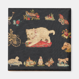 Needlepoint Kattunge Magnet