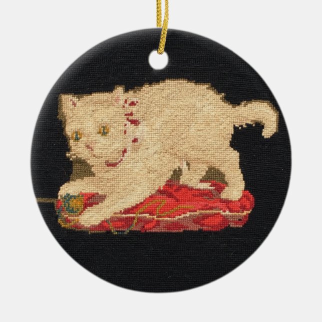 Needlepoint Kattunge Ornament (Framsidan)