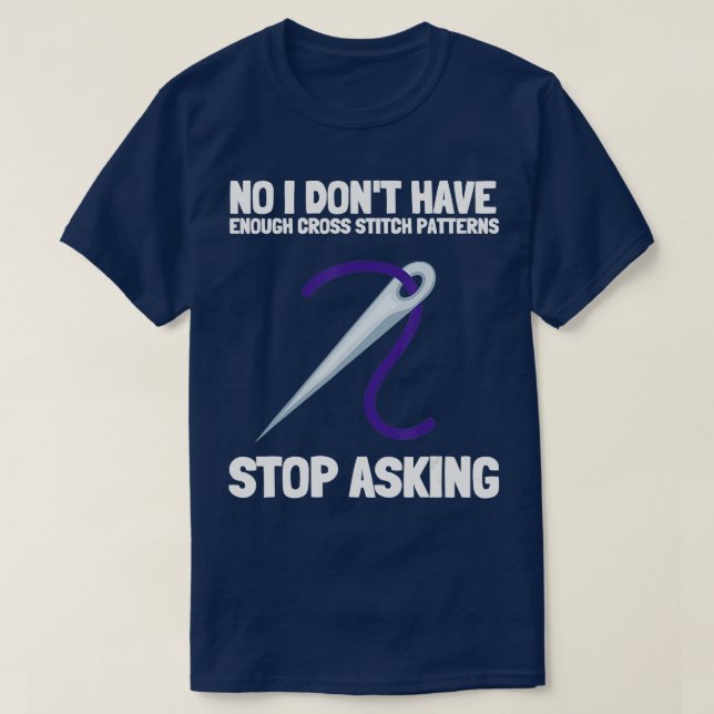 Needlepoint Kor Stitch Mönster och Knitting 1 T Shirt (Design framsida)