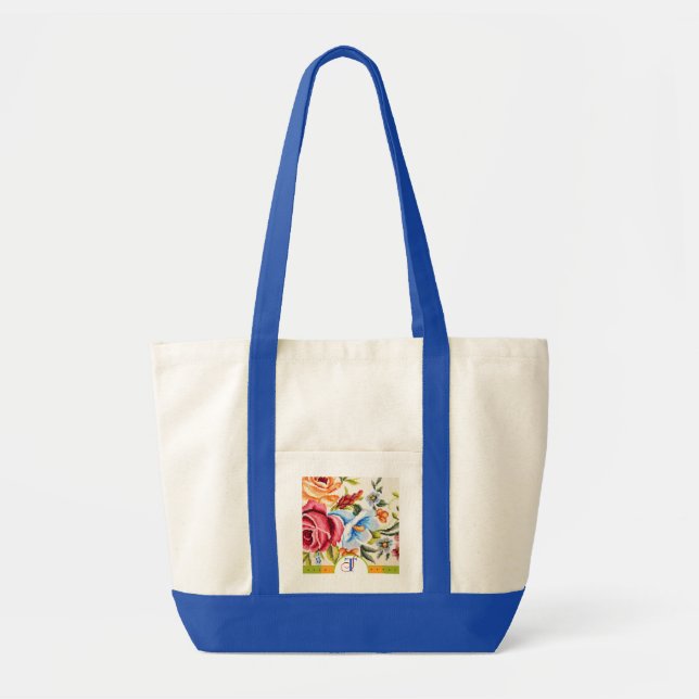 Needlepoint med Monogramtoto hänger lös Tygkasse (Framsidan)