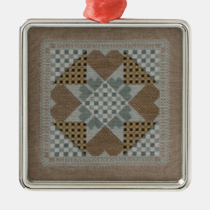 Needlepointstjärnaprydnad Julgransprydnad Metall