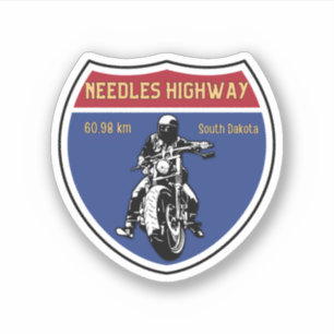 Needles Highway motorcykel road trip South Dakota Klistermärken