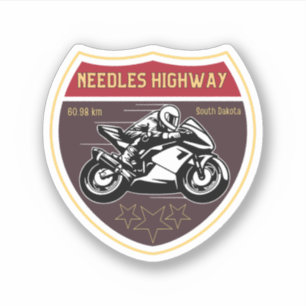 Needles Highway motorcykel road trip South Dakota Klistermärken