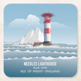 Needles Lighthouse Underlägg Papper Kvadrat