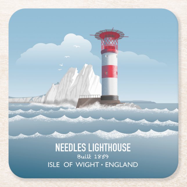 Needles Lighthouse Underlägg Papper Kvadrat (Framsidan)
