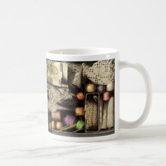 Needlework boxas muggen kaffemugg