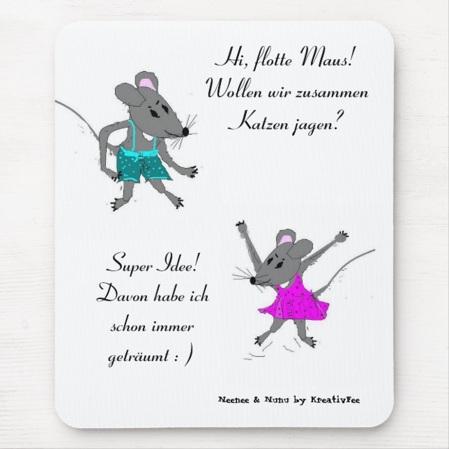 Neenee & Nunu Mäuse Mouse Pad Musmatta (Framsidan)