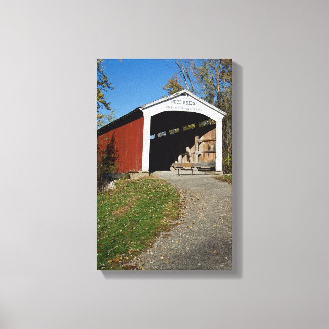 Neet Covered Bridge Parke County Indiana Canvastryck (Framsida)