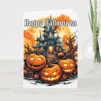 Nefarious Glowing Spooky Pumpkin | Halloween Kort