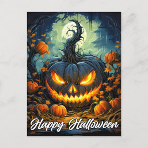 Nefarious Happy halloween Pumpkin Illustration Vykort