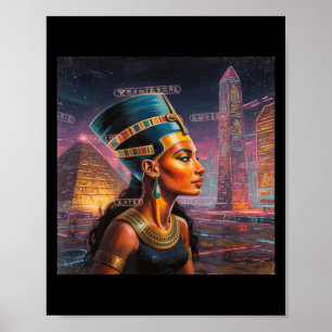 Nefertiti afroamerikansk svart drottning grafik poster