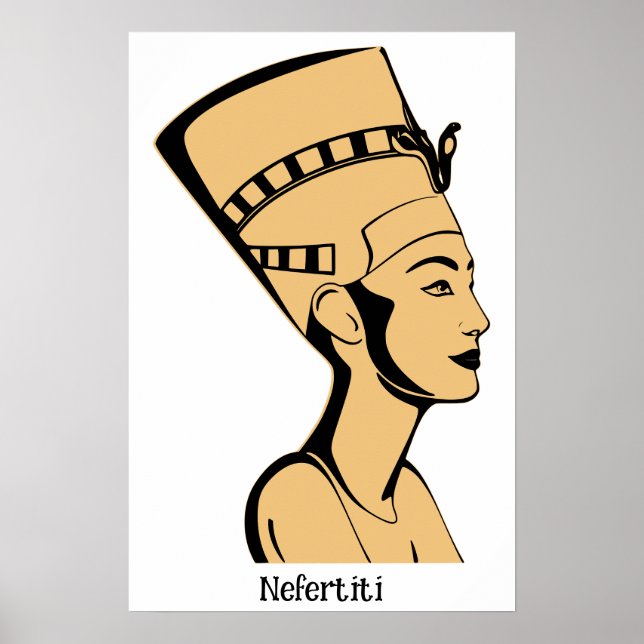 Nefertiti Bust porträtt Egyptian Queen Poster (Framsidan)