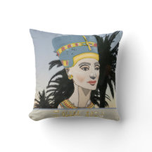 Nefertiti Colorful Porträtt och Handflatan Träd