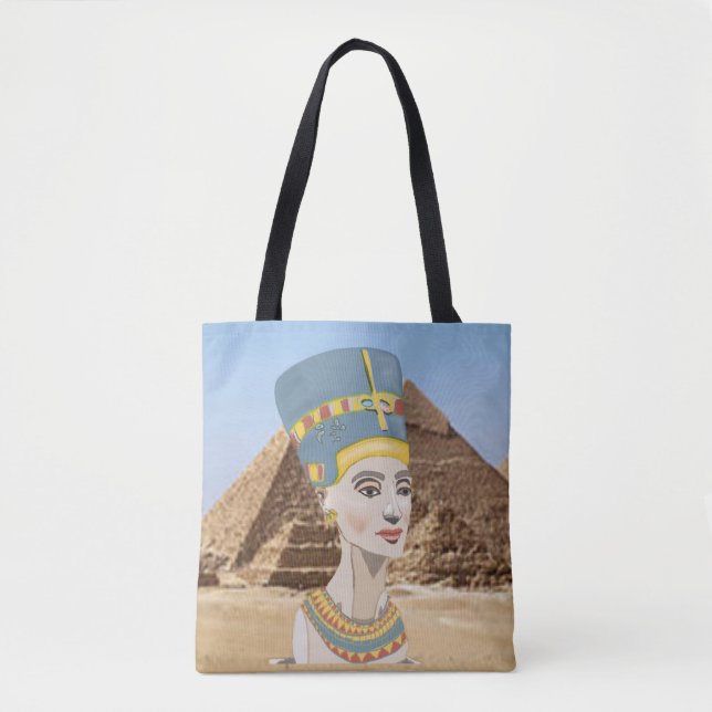 Nefertiti Colorful Porträtt Tygkasse (Framsida)