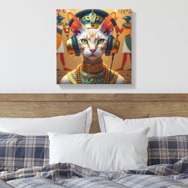 NEFERTITI DROTTNING AV NILEN-DEVON REX KATT CANVASTRYCK (Insitu (sovrum))