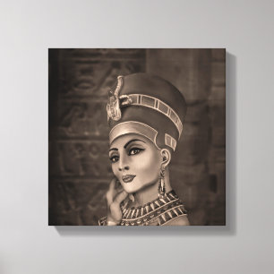 Nefertiti - Egyptens drottning - sepia Canvastryck