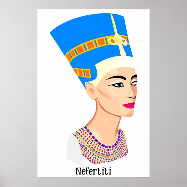 Nefertiti Egyptian Queen porträtt Poster (Framsidan)