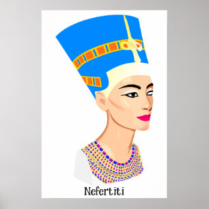 Nefertiti Egyptian Queen porträtt Poster