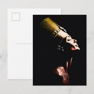 Nefertiti egyptisk drottning minimalistisk porträt vykort