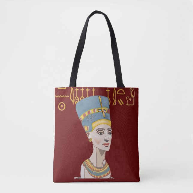 Nefertiti Färgrik Porträtt Tygkasse (Framsida)