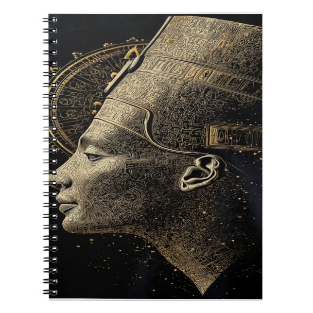Nefertiti Modern Silhuett Linje Konst Anteckningsbok (Framsidan)