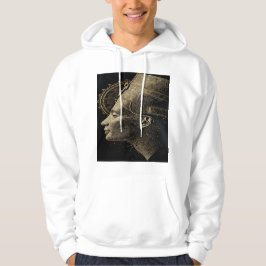 Nefertiti Modern Silhuett Linje Konst Hoodie