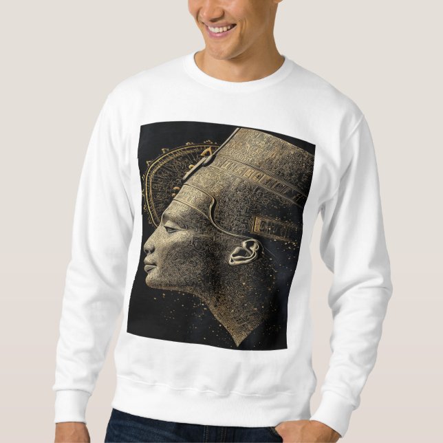 Nefertiti Modern Silhuett Linje Konst Lång Ärmad Tröja (Framsida)