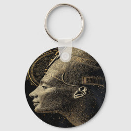 Nefertiti Modern Silhuett Linje Konst Nyckelring