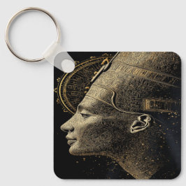 Nefertiti Modern Silhuett Linje Konst Nyckelring