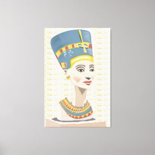 Nefertiti och Guld Tiled Cartouche Canvastryck