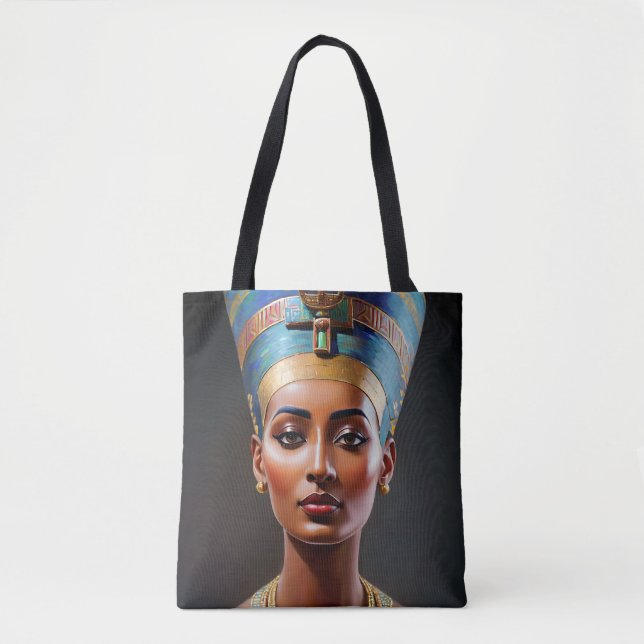 Nefertiti Porträtt Original Art Tygkasse (Framsida)