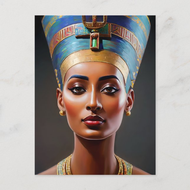 Nefertiti Porträtt Original Art Vykort (Framsida)
