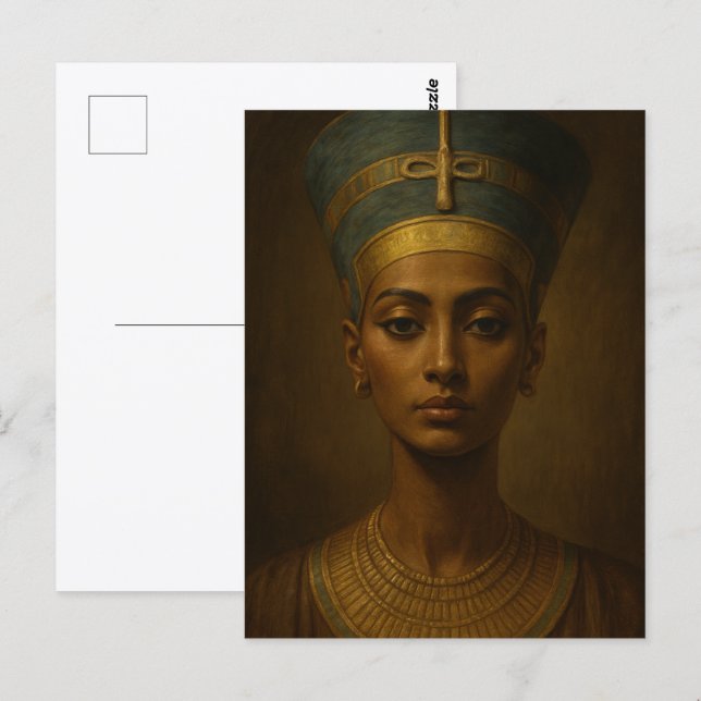 Nefertiti Vintage Art Style Vykort (Fram/baksida)