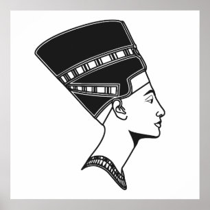 Nefertiti vintage ikon för att rita bild av urklip poster