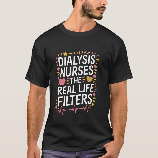 Nefrolog Sjuksköterska Design för Dialys Tekn T Shirt (Framsida)